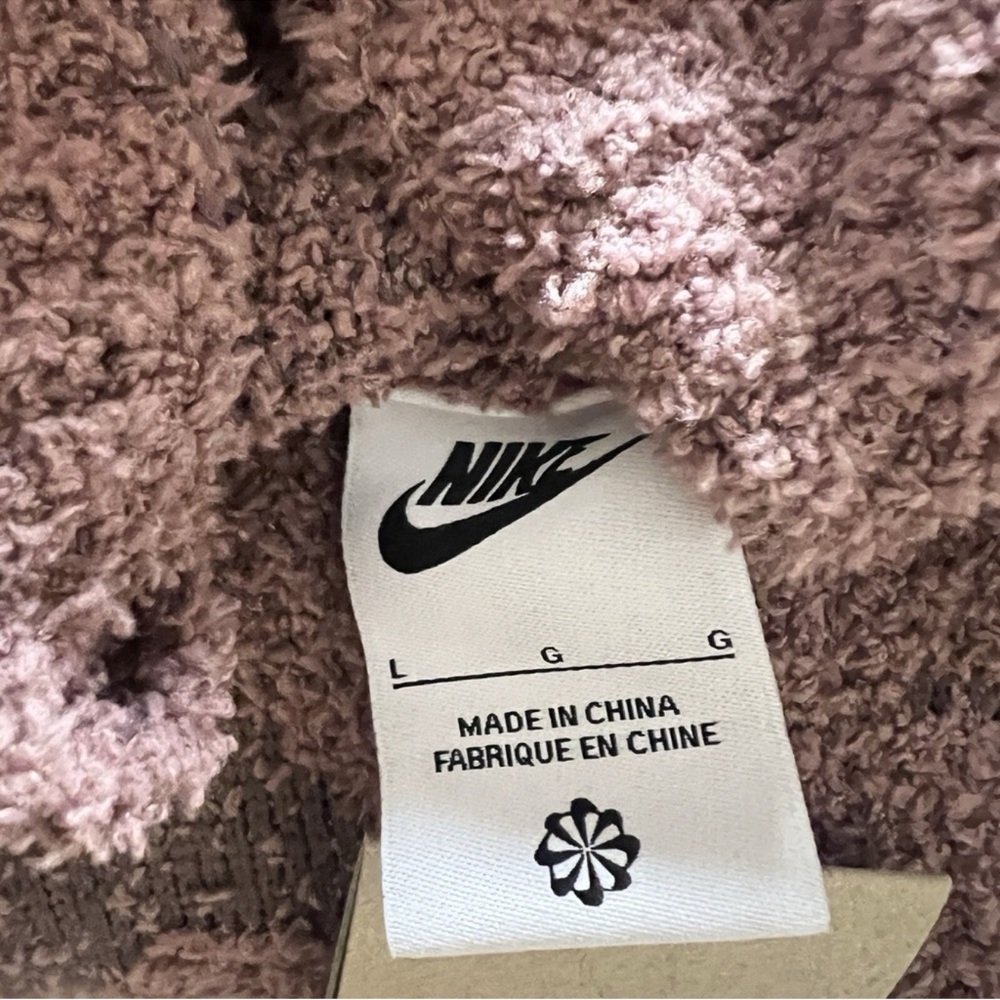 Nike Sportswear Phoenix Cozy Boucle Long Knit Cardigan Smokey Mauve Size Large - Picture 8 of 13